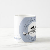 飛べる時になぜ歩くの?名前飛行機Mug コーヒーマグカップ (中央)
