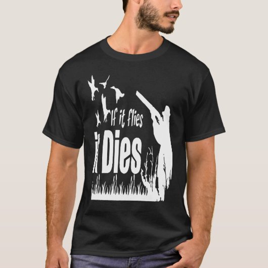 飛もしんで死ぬ鴨狩り Tシャツ (正面)