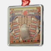 飛んだオオタマオシコガネと飾られる胸 メタルオーナメント (左)