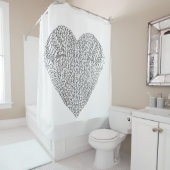 飛んだハートの落書き シャワーカーテン (インサイチュ)