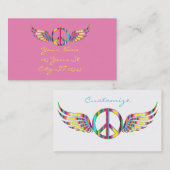 飛んだヒッピーのピースマークThunder_Cove 名刺 (正面/裏面)