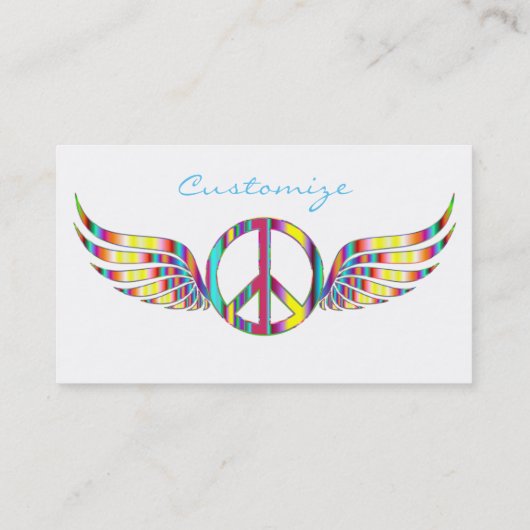 飛んだヒッピーのピースマークThunder_Cove 名刺 (裏面)