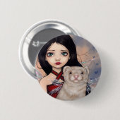 "飛んだフェレット"ボタン 缶バッジ (正面&裏面)