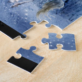 飛んだユニコーンのペガソスの月の馬の雪Tir'Rielle ジグソーパズル (側面)