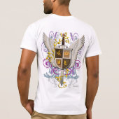 飛んだ剣および盾 Tシャツ (裏面)