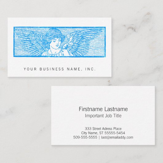 飛んだ天使のオーナメントの凸版印刷のスタイル 名刺 (正面/裏面)