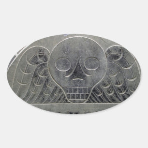 飛んだ死の墓地の石のステッカー 楕円形シール