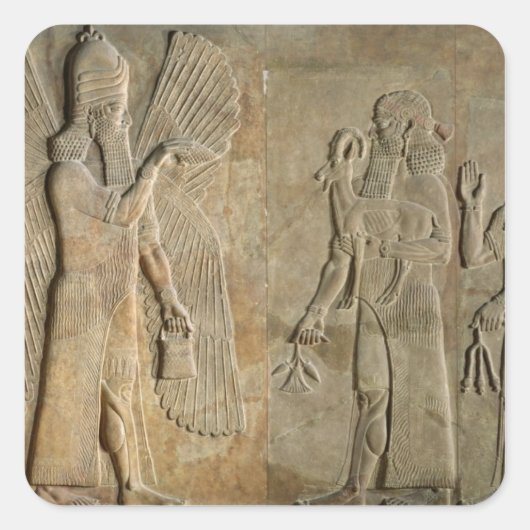 飛んだ精神を描写するフリーズ スクエアシール (正面)