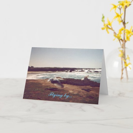 飛んでいく父の日のカード カード (黄色い花)