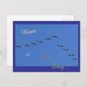 飛んでいるお客様素敵な一日はがきを持っている ポストカード (正面/裏面)