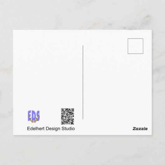 飛んでいるお客様素敵な一日はがきを持っている ポストカード (裏面)