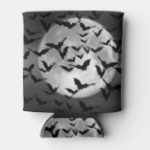 飛んでいるこうもりと満月 缶クーラー (正面)