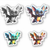 飛んでいるこうもりカスタムカットビニル シール (正面)