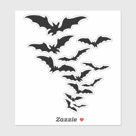 飛んでいるこうもりコロニーのシルエット シール (シート)