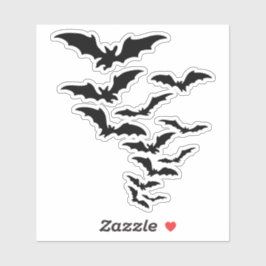 飛んでいるこうもりコロニーのシルエット シール