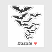 飛んでいるこうもりコロニーのシルエット シール (シート)