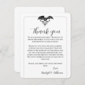 飛んでいるこうもりゴシッ結婚クの感謝披露宴カード エンクロージャーカード (正面/裏面)