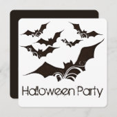 飛んでいるこうもりハローウィンパーティ招待状2 招待状 (正面/裏面)