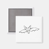 飛んでいるこうもり-おもしろいオリジナルインクスケッチスケッチアート マグネット (正面/裏面)