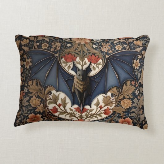 飛んでいるこうもり – ウィモダンリアムモリスフローラ アクセントクッション (裏面)