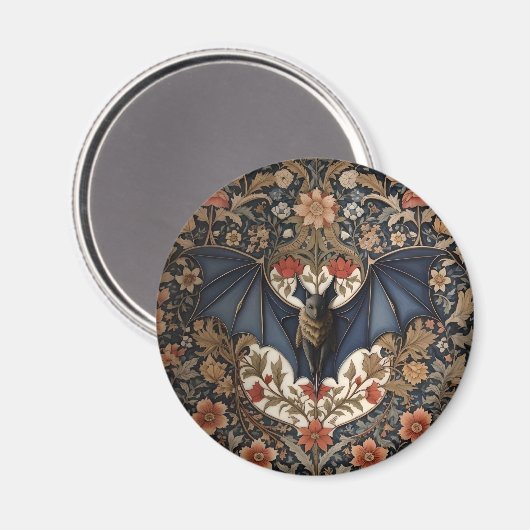 飛んでいるこうもり – ウィモダンリアムモリスフローラ マグネット (正面/裏面)