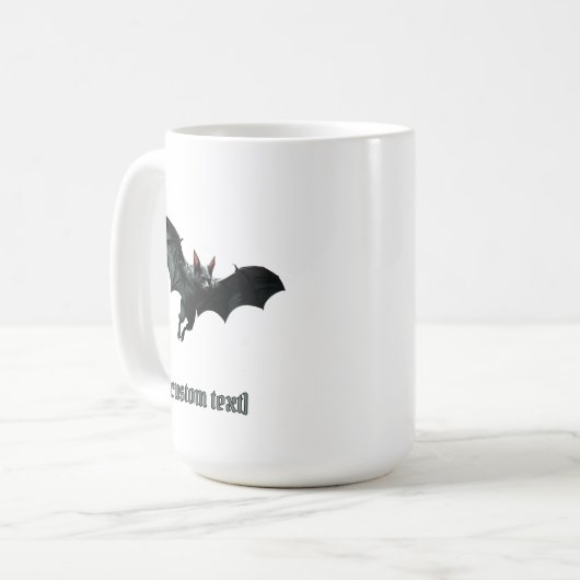飛んでいるこうもり-カスタム文字 コーヒーマグカップ (正面左)