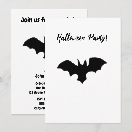飛んでいるこうもり 招待状 (正面/裏面)