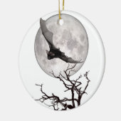 飛んでいるこうもり、満月、ゴシック伝統的、吸血鬼 セラミックオーナメント (左)