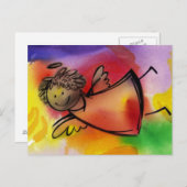 飛んでいるで多彩な天使 ポストカード (正面/裏面)