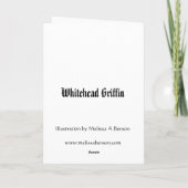 飛んでいるで白いヘッドグリフィンのイラストレーション カード (裏面)