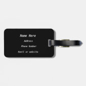 飛んでいるで遠くになまたはジェット機の飛行機かパーソナライズなパイロット ラゲッジタグ (裏面横)