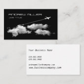 飛んでいるで遠くになまたはジェット機の飛行機またはパイロットの旅行代理店 名刺 (正面/裏面)