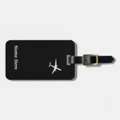 飛んでいるで遠くにな/ジェット機の飛行機/パイロットのギフト ラゲッジタグ (正面横)