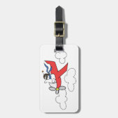 飛んでいるで高い荷物のラベル ラゲッジタグ (正面縦)