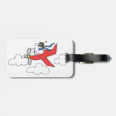 飛んでいるで高い荷物のラベル ラゲッジタグ (裏面横)