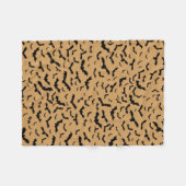 飛んでいるで黒いこうもり フリースブランケット (正面(横))