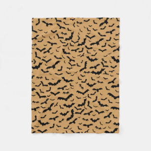 飛んでいるで黒いこうもり フリースブランケット