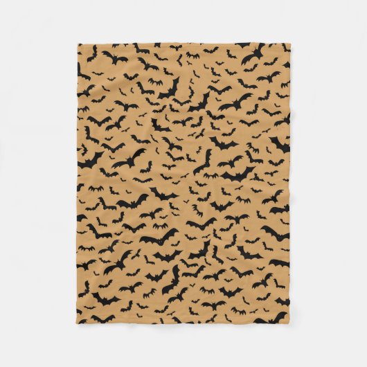 飛んでいるで黒いこうもり フリースブランケット (正面)