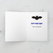 飛んでいるなこうもりの写真の挨拶状 カード (内部)