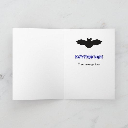 飛んでいるなこうもりの写真の挨拶状 カード (内部)