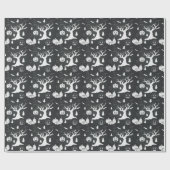 飛んでいるなこうもりハロウィンの恐い森林 ラッピングペーパー (フラット)