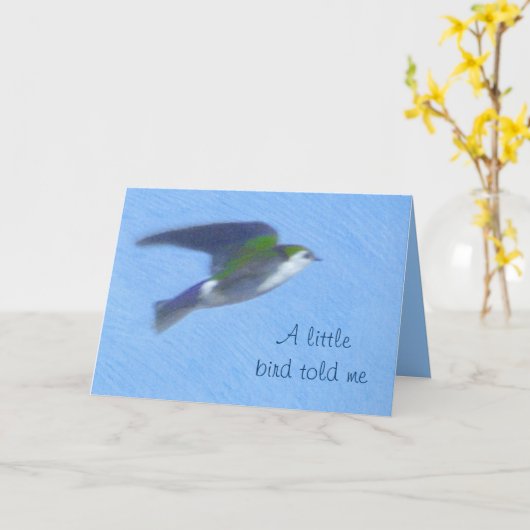 飛んでいるなつばめのファインアートの挨拶状 カード (黄色い花)