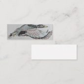 飛んでいるなアヒルの名刺、マガモのアヒルカード スキニー名刺 (正面/裏面)