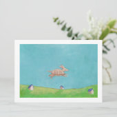 飛んでいるなアルマジロの元の絵画のおもしろいの芸術のカスタム 招待状 (スタンド正面)