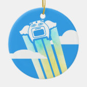 飛んでいるなオーブンの台所英雄のシェフのクリスマスのオーナメント セラミックオーナメント (正面)