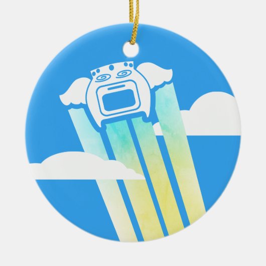 飛んでいるなオーブンの台所英雄のシェフのクリスマスのオーナメント セラミックオーナメント (正面)