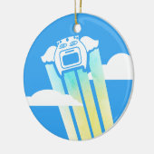 飛んでいるなオーブンの台所英雄のシェフのクリスマスのオーナメント セラミックオーナメント (左)