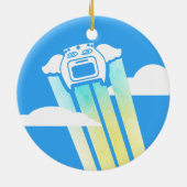 飛んでいるなオーブンの台所英雄のシェフのクリスマスのオーナメント セラミックオーナメント (裏面)