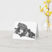 飛んでいるなカエルのメッセージカード カード (黄色い花)