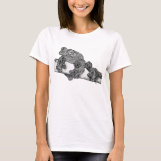 飛んでいるなカエルの女性のTシャツ Tシャツ